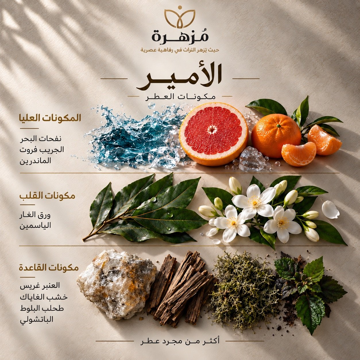 عطر الأمير — أو دو بارفان — مكونات العطر